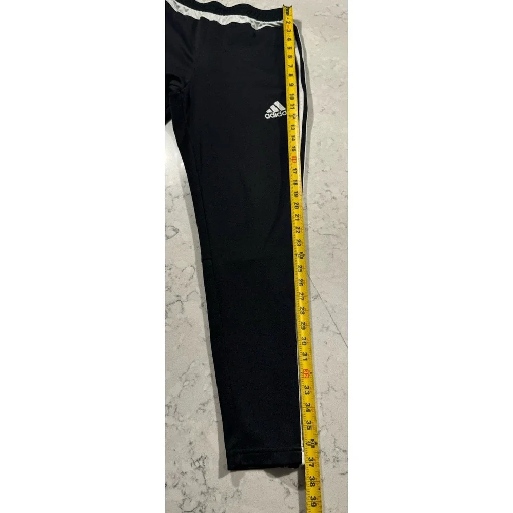 Adidas Track Pants Mens Medium Black Climacool Tapered 3 Stripe Zip Ankle